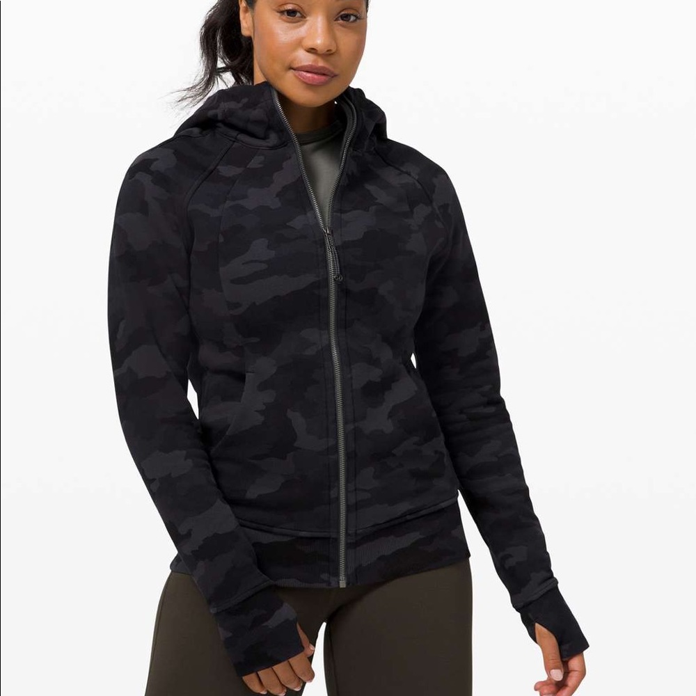 Lululemon Heritage Camo Scuba Zip Hoodie Size 10